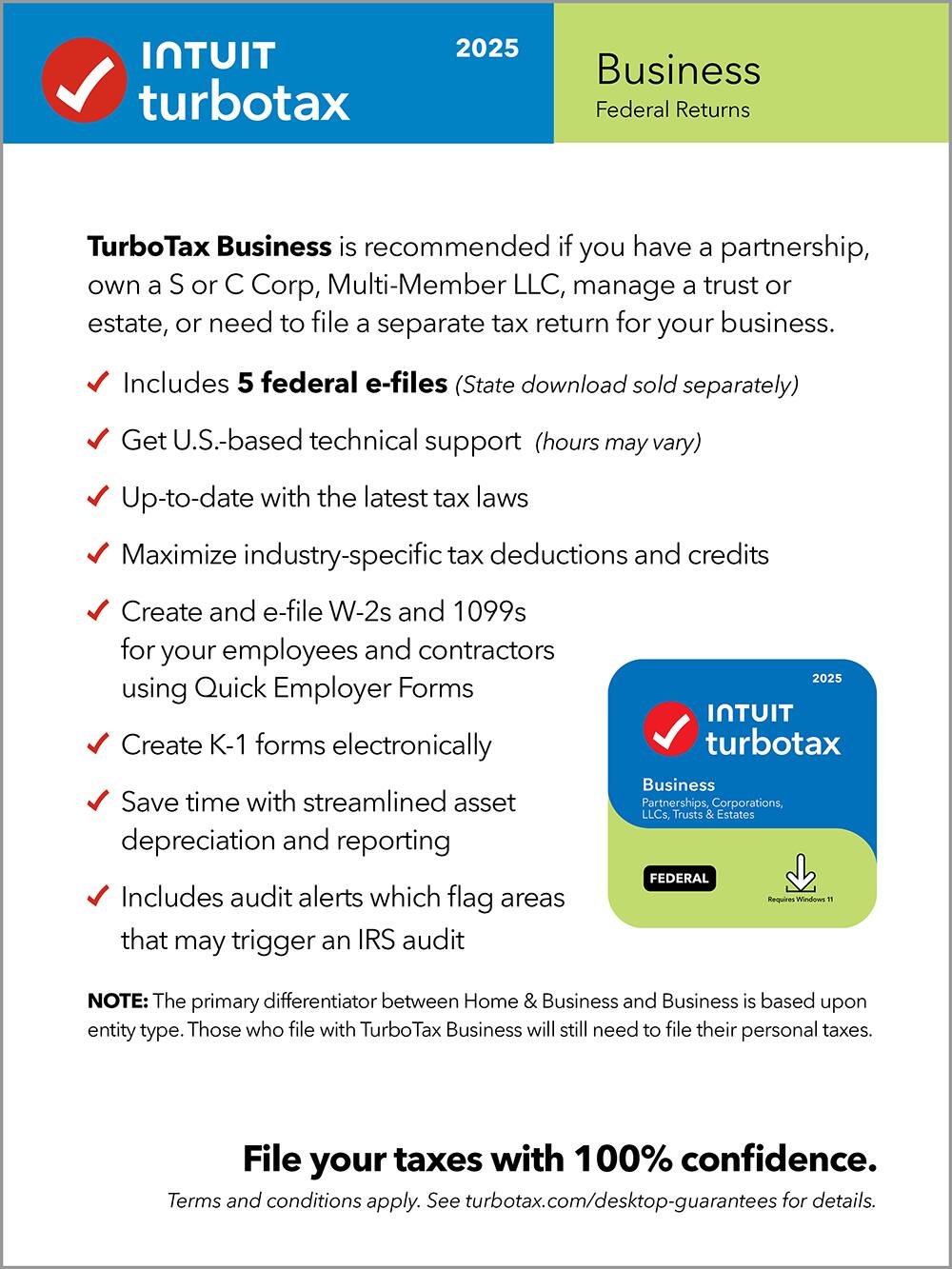 TurboTax Business 2025 Tax Software (Windows Download) - TurboTax Mall