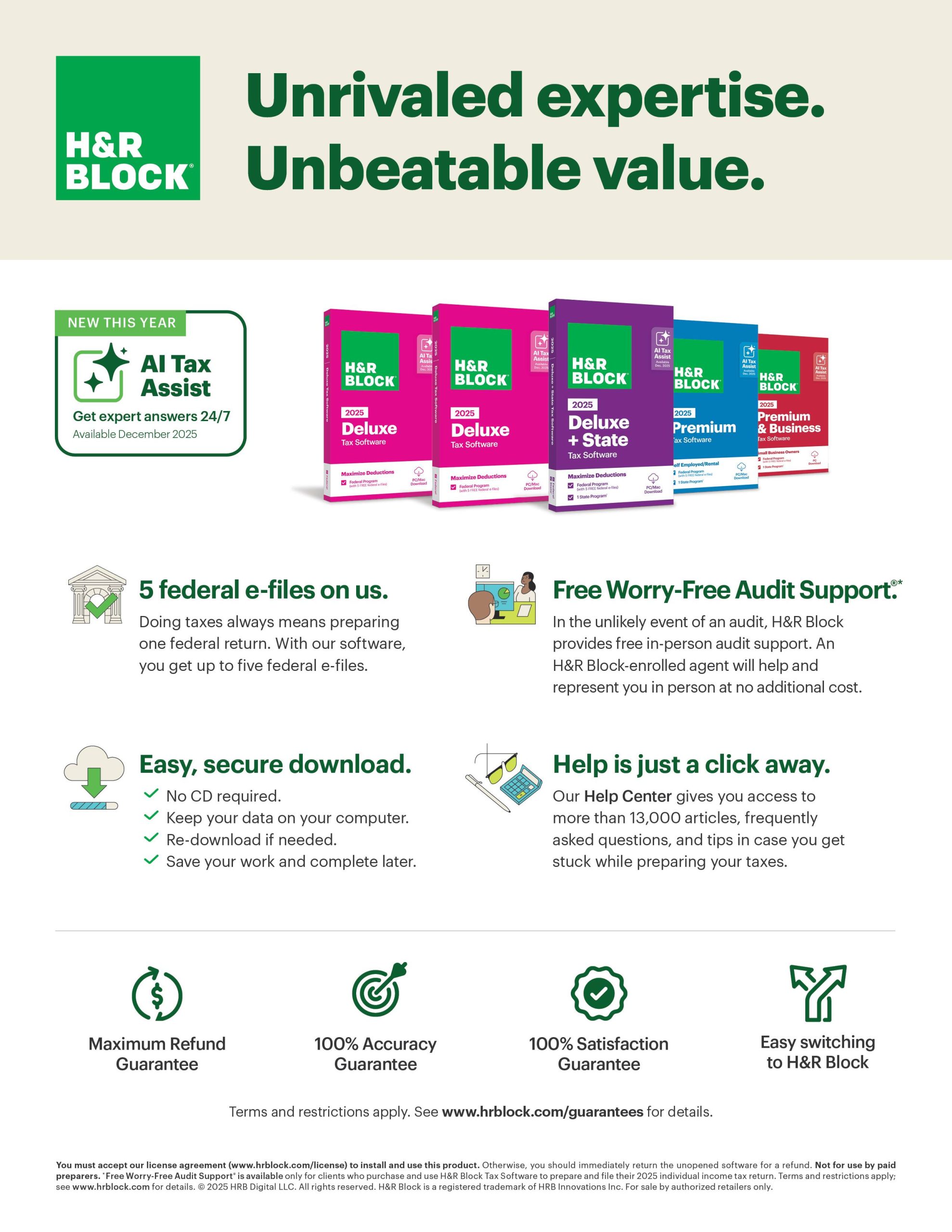 H&R Block Premium & Business 2025 (Windows Download) - TurboTax Mall