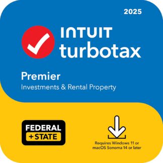 TurboTax Premier 2025 Tax Software - Federal & State - PC/Mac Instant Download